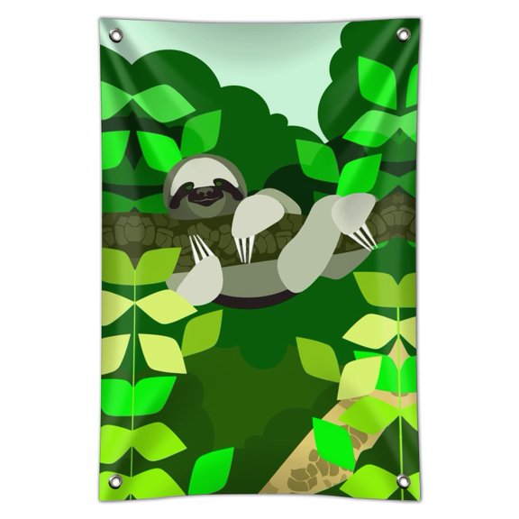 Geometric Sloth Home Business Office Sign