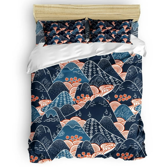 Bed Sheet Set Pale Pink Sakura Branch with Cherry Flowers Tender Spring Decorative 3 Piece Beddi