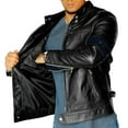 thumbnail image 3 of NomiLeather lambskin leather jacket men – black leather jacket and leather jackets for men (Blue - X-Small), 3 of 8
