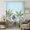 Blue, Green, Pink, variant on Green Palm Trees Sheer Curtains 45 Inches Long for Bedroom, Summer Tropical Flowers Plants Beige Light Filtering Privacy Drapes, Breathable Semi Sheer Short Window Treatment for Kitchen Cafe Bathroom