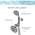 thumbnail image 6 of Waxman Consumer Group 8336521 Chrome Serene Premium Dual 3/6-Spray Fixed & Handheld Shower Heads, 6 of 8