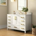 thumbnail image 2 of 48 in. W x 22 in. D x 34 in. H Single Sink Freestanding White Bath Vanity with Engineered Marble Top, 3 Faucet Hole, 2 of 15