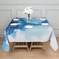 thumbnail image 3 of Blue Marble Pattern Square Tablecloth,Waterproof Square Table Cover,Wipeable Spillproof Washable Table Cover for Home Kitchen Party Decor 60"x60"(152x152cm), 3 of 6