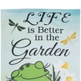 thumbnail image 4 of Northlight Life is Better in the Garden Green Frog Outdoor House Flag - 28" x 40", 4 of 7