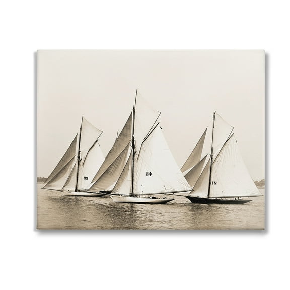 Stupell Industries Vintage Ship Fleet Transportation Photography Gallery Wrapped Canvas Art Print Wall Art, 20 x 16