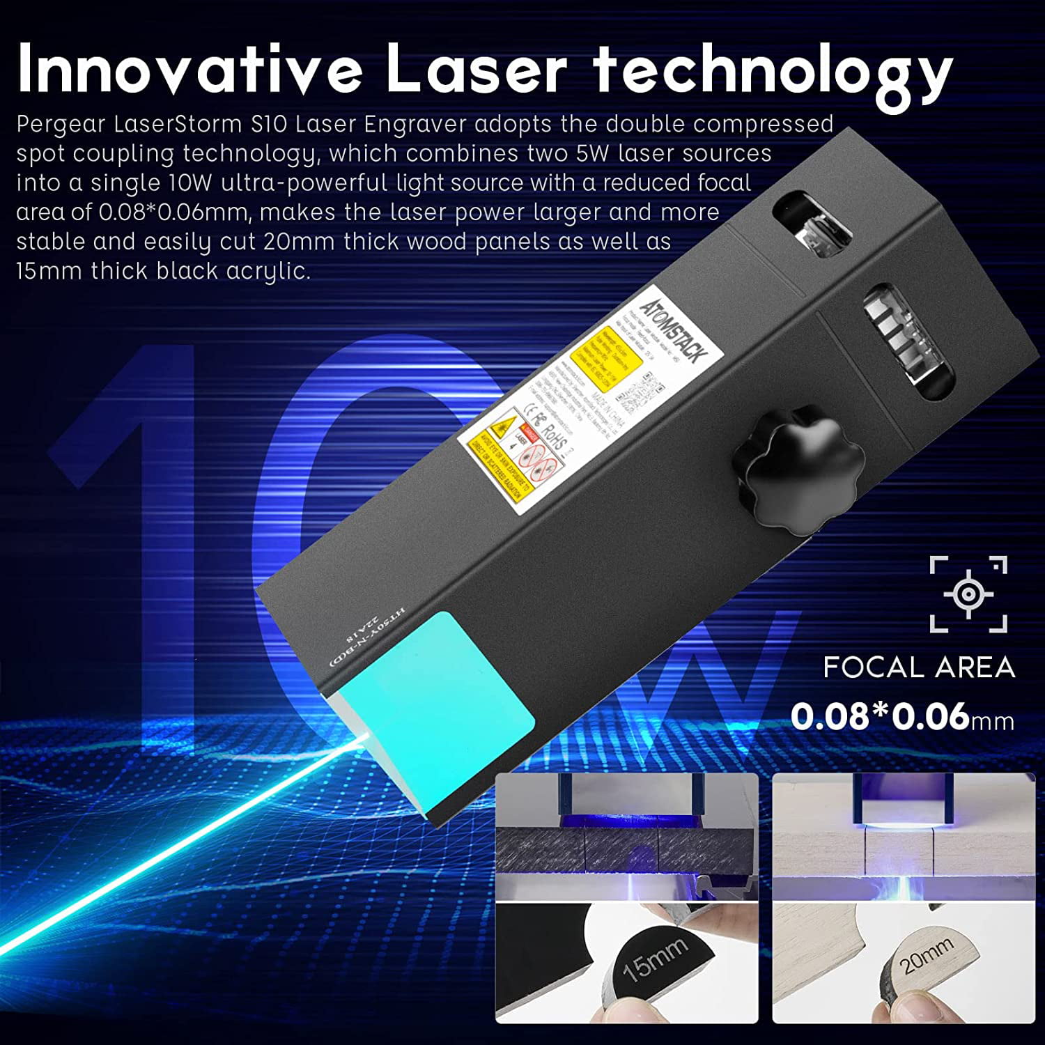 Pergear LaserStorm S10 10W Eye Protection Laser Engraver Cutting Machi