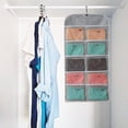 thumbnail image 5 of AnuirheiH Closet Hanging Organizer with Mesh Pockets & Rotating Metal Hanger,Dual Sided Wall Shelf Wardrobe Storage Bags,Non-woven Space Saver Bag for Bra Underwear Underpants Socks(15 Pocket), 5 of 5