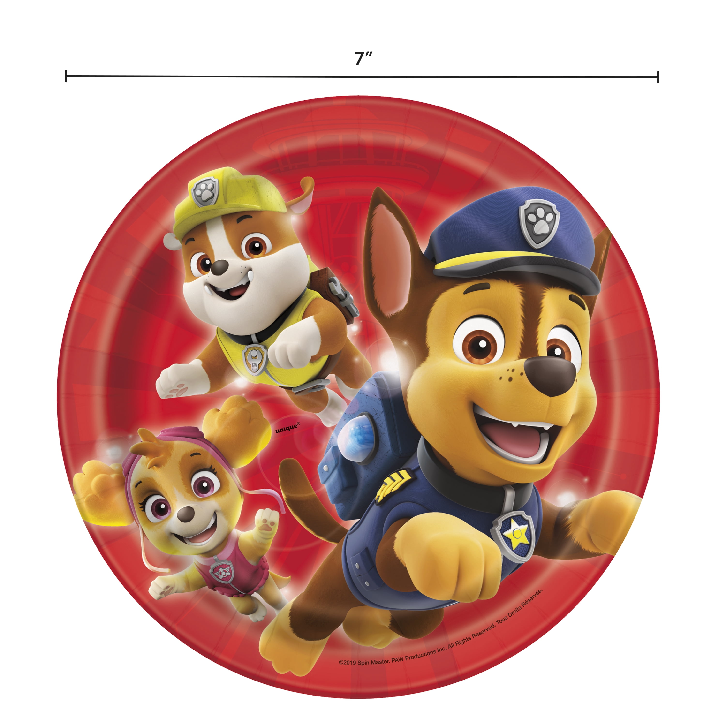 PAW Patrol Birthday Paper Dessert Plates, 7in, 8ct