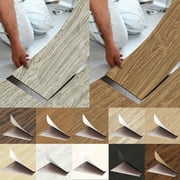 CUH Wooden Wall Floor Planks Tiles- Simple Peel and Stick Application for Kitchen Bathroom Living Room Flooring
