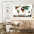 thumbnail image 4 of Elephant Stock Color Splash World Map Wall Art - Horizontal Multi Panel Canvas - Living Room Wall Decor - Map Multi Panel - White And Brown Decor - 50" x 32", 4 of 4