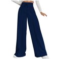 thumbnail image 2 of Aloohaidyvio 2024 Summer Pants for Women Plus Size,Fashion Womens Pants Casual Solid Color Straight Wide Leg Trousers, 2 of 6