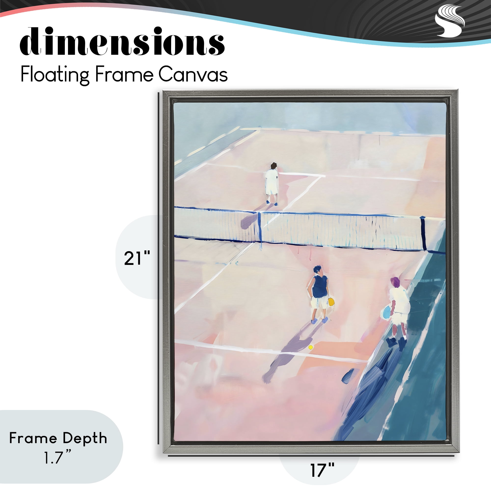 Stupell Industries Summer Game of Tennis Gray Framed Floater Canvas Wall Art, design by The Prints Vibe
