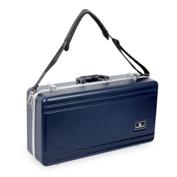 Crossrock Bb Trumpet Case | ABS Molded Hardshell with Security Lock, Metal Feet, and Detachable Strap-Blue