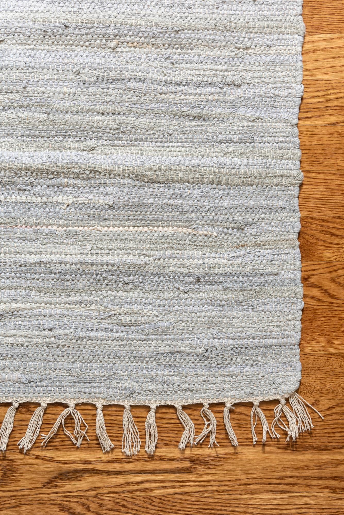 Unique Loom Chindi Cotton Collection Area Rug - Striped (2' 2" x 3' Rectangle Gray/Ivory)