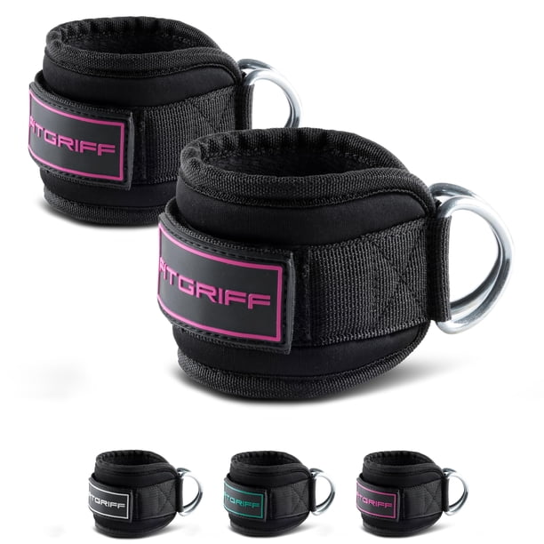 Correas de tobillo Fitgriff V3 para ejercicios de piernas en máquina de poleas
