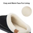 thumbnail image 5 of Needbo Women's Slippers Double-Tone Suede Faux Fur Lining Memory Foam Slip-On House Shoes Indoor Outdoor Black, Size 5-5.5, 5 of 6