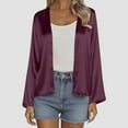thumbnail image 4 of Wdfiry Women Cardigans Solid Color Long Sleeve Casual Open Front Outerwear Lightweight Loose Cardigan, 4 of 8