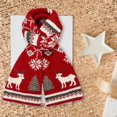 thumbnail image 7 of Red Christmas Theme Winter Knitted Couple Scarf - Xmas Tree Reindeer Deer Warm Wool Scarf Christmas Gifts for Women, 7 of 7