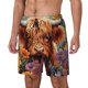 thumbnail image 1 of Balery Countryside Colorful Floral Cow Bañador para hombre, shorts de playa de secado rápido con entrepierna y forro de compresión-Medium, 1 of 6