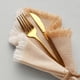 thumbnail image 4 of Servilletas de tela hechas a mano Uxcell, servilletas de lino con flecos, servilletas de cena rústicas en color amarillo, 4 of 5