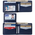 thumbnail image 5 of Alpine Swiss Mens Genuine Leather Passcase Bifold Wallet RFID Safe 2 ID Windows, 5 of 7