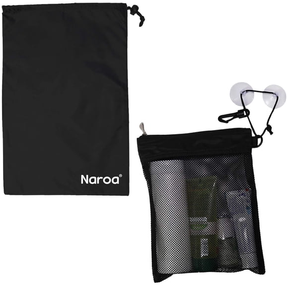 Naroa Bolsa de Ducha Multifuncional Impermeable para Gimnasio, Viajes, Negocios y Carrito de Malla de baño Colgante portátil Plegable con Gancho de succión para Almacenamiento en seco y húmedo para Ho