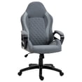 thumbnail image 2 of Vinsetto Ergonomic Home Office Chair High Back Task Computer Desk Chair with Padded Armrests, Linen Fabric, Swivel Wheels, and Adjustable Height, gray, 2 of 9