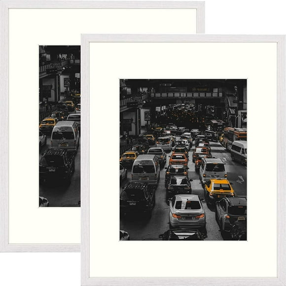 Golden State Art, 16x20 Frame, Picture Frames for Wall Display 11x14 Photo/Poster, Picture Painting/Print, Weddings, Landscape (White, 2 Pack)