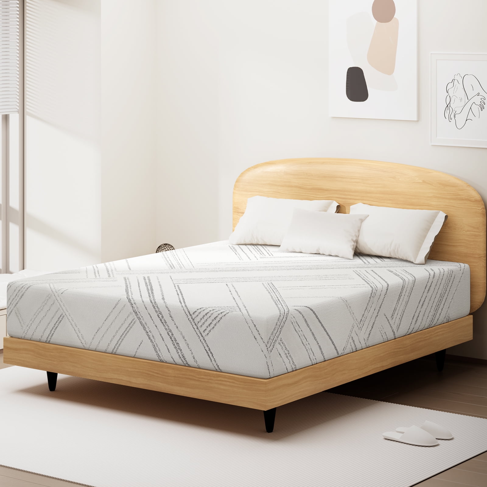 Gewnee 8 inch Medium-Firm Cooling Memory Foam Mattress in a Box,Twin-XL