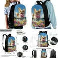 thumbnail image 2 of ZUXONGSY Painted Corgi Dog Daisy Flower Print School Backpack Set for Teens Girls Boys Kids Lightweight School Bags with Lunch Bag Pencil Pouch and Water Bottle Holder Back to School Gifts Set of 4, 2 of 6