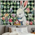 thumbnail image 2 of COMIO Buffalo Plaid Bunny Gnomes Eggs Easter Spring Floral Tapestry for Bedroom Living Room Dorm Painting, 2 of 6