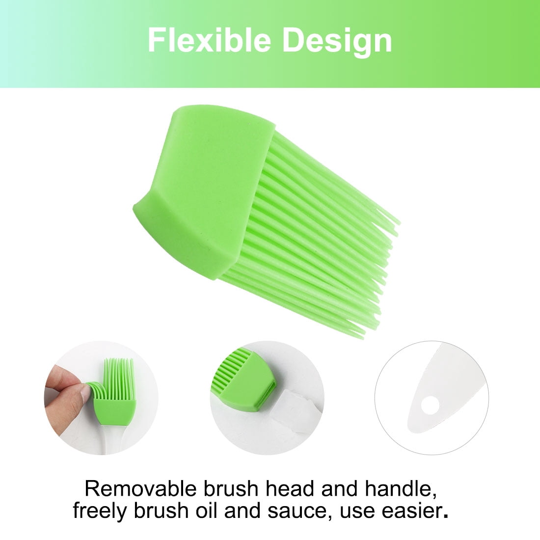 Unique Bargains 2pcs Flexible Silicone Brush Heat Resistant Kitchen Cooking Utensils