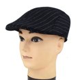 thumbnail image 3 of Gorro de lana Gatsby Newsboy con gorra plana a rayas para hombre, 3 of 3