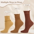 thumbnail image 5 of Loritta 7 Pairs Ruffle Socks Womens Crew Socks Casual Cute Frilly Cotton Socks for Women Soft, 5 of 7