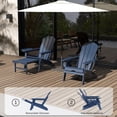 thumbnail image 6 of 2PCS Folding Adirondack Chair with Retractable Ottoman, HDPE All-Weather Resistant Adjustable Backrest Adirondack Chair w/4 in 1 Cup Holder Trays, Navy Blue, 6 of 7