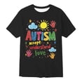 thumbnail image 4 of Girls Tops Autism Awareness Day Short Sleeve Ribbed Tee Girls Clothes Black 5-6 Years, 4 of 4