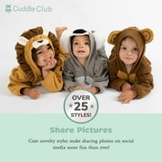 Cuddle Club One Piece Romper Hooded Fleece Onesie Jumper for Baby, Lion Brown 3-6 Mos