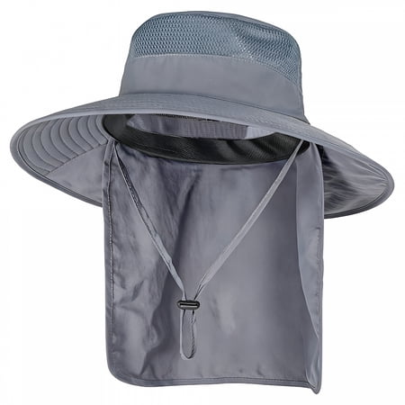 TELOLY Fishing Hat Outdoor Mesh Sun Hat Wide Brim Fishing Hat with Neck Flap For Men and Women Waterproof Hats for Women