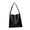 thumbnail image 3 of Bolso de hombro de cuero de las mujeres Bolso del cubo de la taleguilla de las señoras de la moda para conmutar Negro, 3 of 8