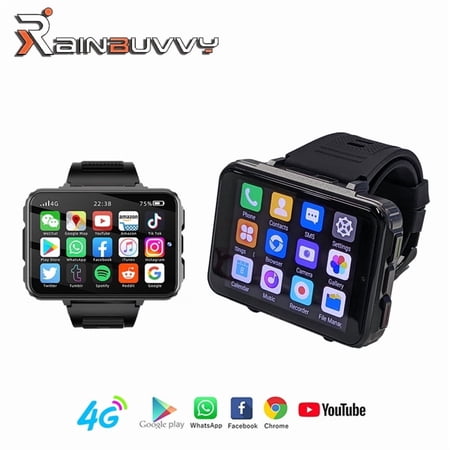 Rainbuvvy VP999 Smart Watch Men's 2.4 Inch Android 10.7 4GB RAM 64GB ROM 1500mAh smartwatch phone with Face ID, dual cameras, Bluetooth, GPS WIFI to Play Games Video Calls