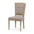 thumbnail image 2 of Baxton Studio Estelle Chic Cottage Weathered Oak Fabric Button-tufted Dining Chair, 2 of 10