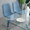 thumbnail image 5 of Modern/Simple Dining Chairs with Sliver Metal Base Set of 4 Blue, 5 of 5