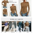 thumbnail image 4 of FreshPretty Asymmetrical Tops for Women Long Sleeve Shirts Fall Ruched Slit Fitted Basic Tees Y2k Going Out Tunic Top, 4 of 9