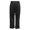 thumbnail image 4 of ManxiVoo Women's Ribbed Elastic Waist Athletic Wide Leg Pants Comfortable Jogging Trousers Casual Street Style Sporty Bottoms XXL Size Black, 4 of 5