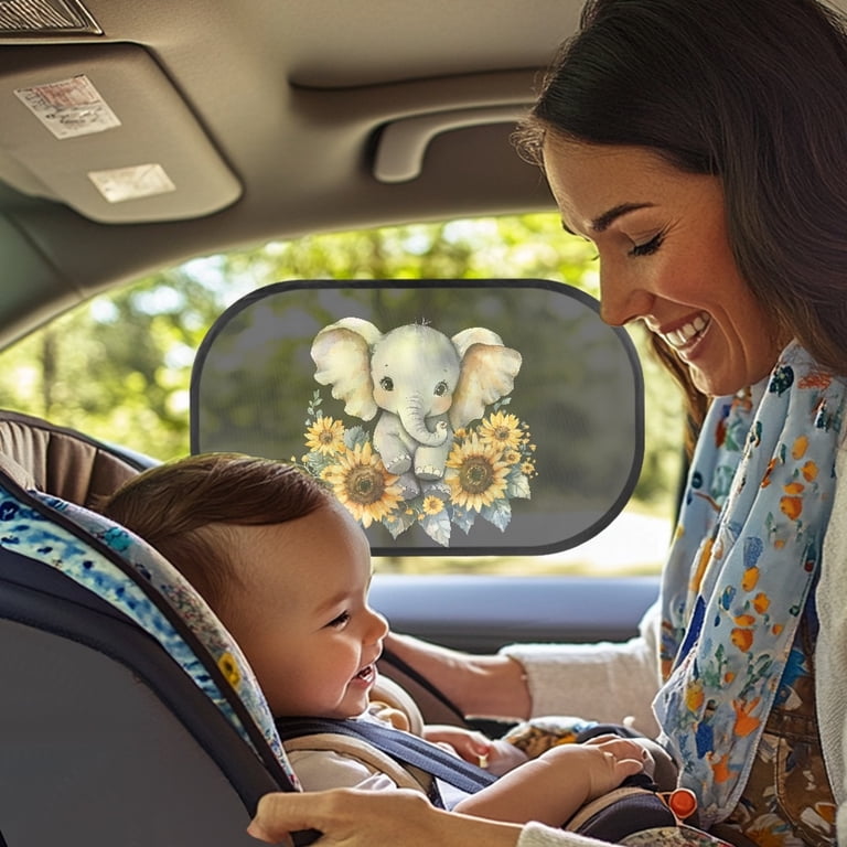 Jeiento Elephant Car Window Shades for Side Window Sunflower  display picture 3