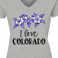 thumbnail image 4 of Inktastic I Love Colorado Columbine Flowers Women's V-Neck T-Shirt, 4 of 5