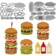 thumbnail image 1 of Troqueles de corte de metal para hamburguesas, comida rápida, pasta de tomate, aderezo para ensaladas, salsa de miel, plantillas de acero al carbono, 1 of 9