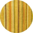 thumbnail image 1 of Ahgly Company Machine Washable Indoor Round Abstract Yellow Modern Area Rugs, 8' Round, 1 of 4