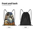 thumbnail image 2 of Yiaed Sunflower Field Spotted Dog Print Drawstring Bags Drawstring Backpack Bulk String Back Pack Gym Sport Bag-Medium, 2 of 5