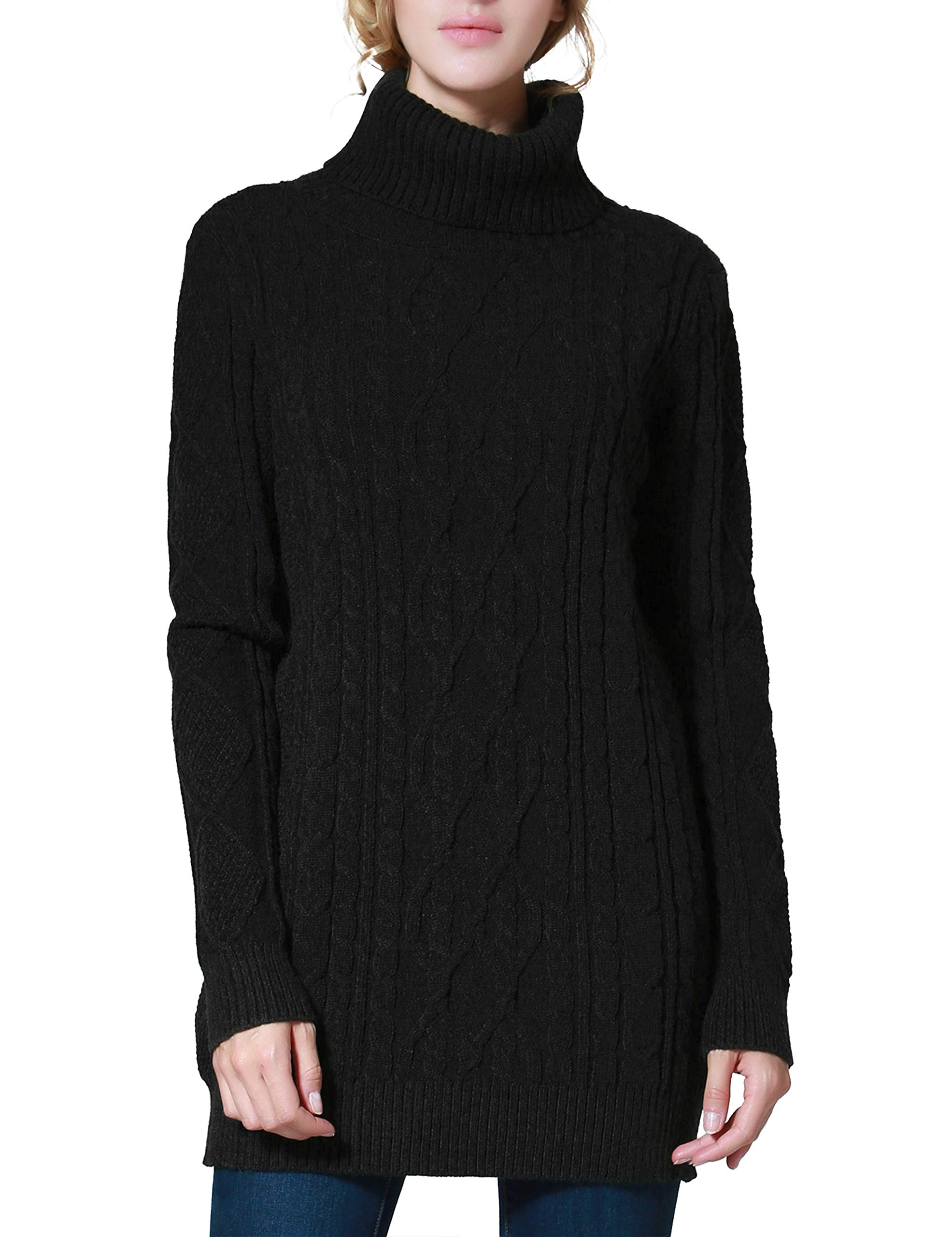 PrettyGuide Women's Long Sweater Turtleneck Pullover Tunic Sweater Tops ...